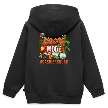 Kasse Feriengruppe #Cashiersquad - Kinder Premium Organic Zip Hoodie - Schwarz - Hinten - AI Model Kid Male (0cm)