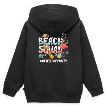 Dental Vacation Beach Gruppe - Kinder Premium Organic Zip Hoodie - Schwarz - Hinten - AI Model Kid Male (0cm)