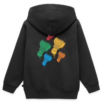 Joueur de badminton Enfants Badminton Garçons - Sweat Premium à capuche zippé enfant bio - noir - Dos - AI Model Kid Male (0cm)