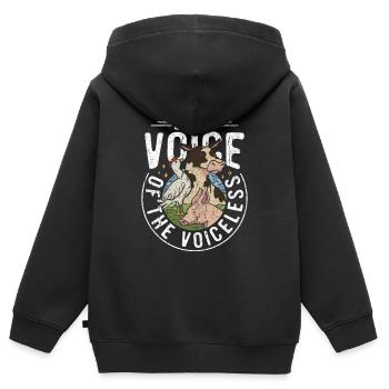 Droits des animaux Vegan Soyez la voix des sans-voix - Sweat Premium à capuche zippé enfant bio - noir - Dos - AI Model Kid Male (0cm)