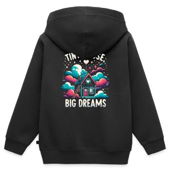 Tiny House Owner Builder - Tiny House Big Dreams - Kids Premium Organic Zip-up Hoodie - black - Back - AI Model Kid Male (0cm)