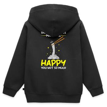 Shiritaki Nudeln - Kinder Premium Organic Zip Hoodie - Schwarz - Hinten - AI Model Kid Male (0cm)