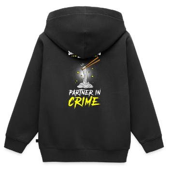 Shiritaki Nudeln - Kinder Premium Organic Zip Hoodie - Schwarz - Hinten - AI Model Kid Male (0cm)