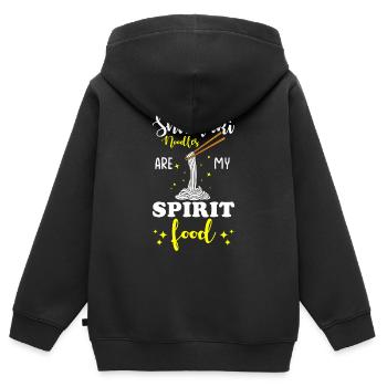 Shiritaki Nudeln - Kinder Premium Organic Zip Hoodie - Schwarz - Hinten - AI Model Kid Male (0cm)