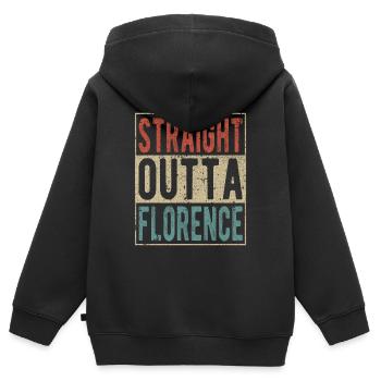 Direkt aus Florenz - Kinder Premium Organic Zip Hoodie - Schwarz - Hinten - AI Model Kid Male (0cm)