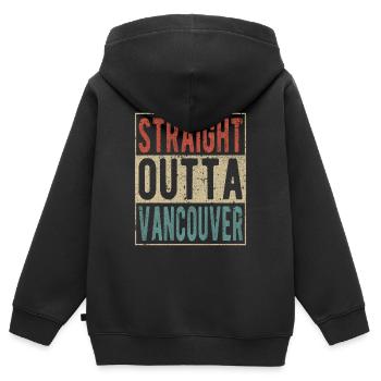 Tout droit sorti de Vancouver - Sweat Premium à capuche zippé enfant bio - noir - Dos - AI Model Kid Male (0cm)