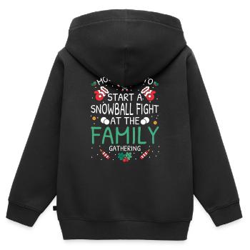Am ehesten zu Weihnachten - Kinder Premium Organic Zip Hoodie - Schwarz - Hinten - AI Model Kid Male (0cm)