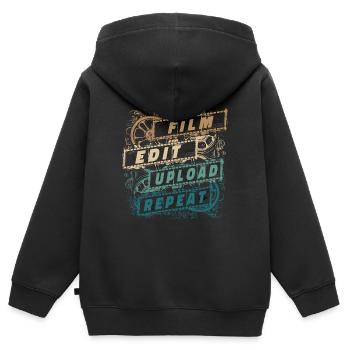 Filmemacher Produzent Filmregisseur Kameramann - Kinder Premium Organic Zip Hoodie - Schwarz - Hinten - AI Model Kid Male (0cm)