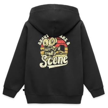 Filmemacher, Kamera, Regie, Produzent, Design - Kinder Premium Organic Zip Hoodie - Schwarz - Hinten - AI Model Kid Male (0cm)