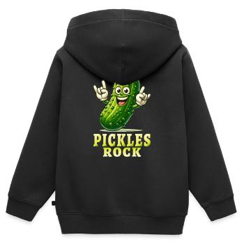 Gurken Lustige Gurken Gurken-Wortspiel - Kinder Premium Organic Zip Hoodie - Schwarz - Hinten - AI Model Kid Male (0cm)