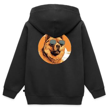 Bouffe - Sweat Premium à capuche zippé enfant bio - noir - Dos - AI Model Kid Male (0cm)
