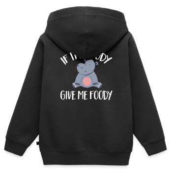 Hippopotame Hippopotame - Sweat Premium à capuche zippé enfant bio - noir - Dos - AI Model Kid Male (0cm)