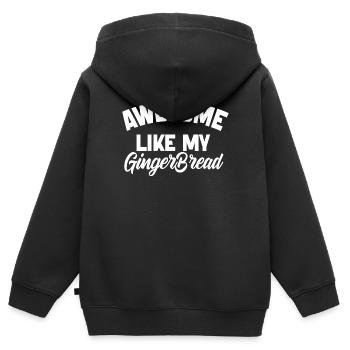 Großartig wie mein Lebkuchenmann, Lebkuchenmann - Kinder Premium Organic Zip Hoodie - Schwarz - Hinten - AI Model Kid Male (0cm)