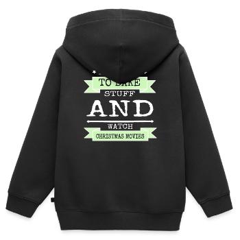 dinosaur tshirt pastry chef christmas vacation - Kinder Premium Organic Zip Hoodie - Schwarz - Hinten - AI Model Kid Male (0cm)