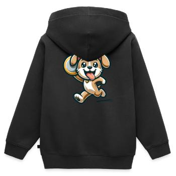 Agilité canine - Sweat Premium à capuche zippé enfant bio - noir - Dos - AI Model Kid Male (0cm)
