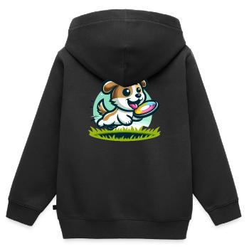 Agilité canine - Sweat Premium à capuche zippé enfant bio - noir - Dos - AI Model Kid Male (0cm)