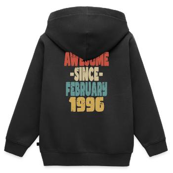 Fantastischer Februar 1996 - Kinder Premium Organic Zip Hoodie - Schwarz - Hinten - AI Model Kid Male (0cm)