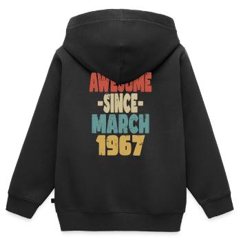 Fantastischer März 1967 - Kinder Premium Organic Zip Hoodie - Schwarz - Hinten - AI Model Kid Male (0cm)