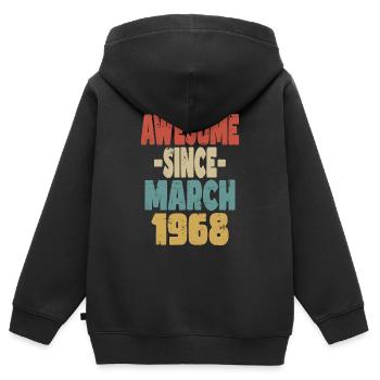 Fantastischer März 1968 - Kinder Premium Organic Zip Hoodie - Schwarz - Hinten - AI Model Kid Male (0cm)