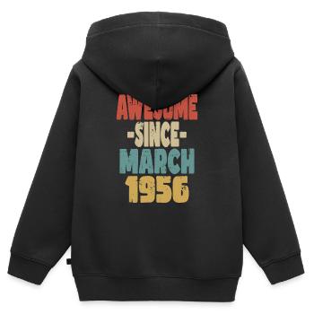 Fantastischer März 1956 - Kinder Premium Organic Zip Hoodie - Schwarz - Hinten - AI Model Kid Male (0cm)
