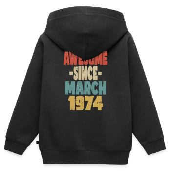 Fantastischer März 1974 - Kinder Premium Organic Zip Hoodie - Schwarz - Hinten - AI Model Kid Male (0cm)