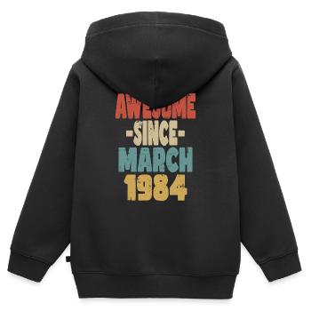 Fantastischer März 1984 - Kinder Premium Organic Zip Hoodie - Schwarz - Hinten - AI Model Kid Male (0cm)