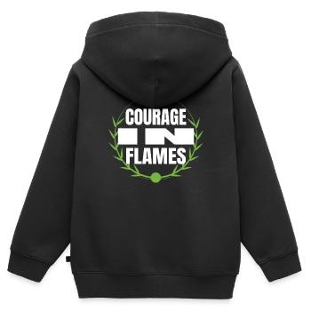 Cadeau d’anniversaire de force de caractère - Sweat Premium à capuche zippé enfant bio - noir - Dos - AI Model Kid Male (0cm)