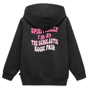 Geistlich bin ich auf der Scholastic Book Fair - Kinder Premium Organic Zip Hoodie - Schwarz - Hinten - AI Model Kid Male (0cm)