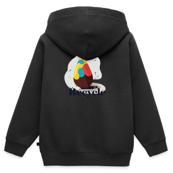 recycle - Kids Premium Organic Zip-up Hoodie - black - Back - AI Model Kid Male (0cm)