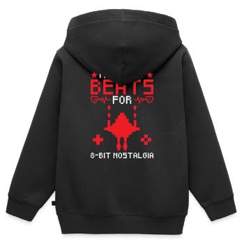 Retro Gaming 8Bit Nostalgie Pixel Art Spiele - Kinder Premium Organic Zip Hoodie - Schwarz - Hinten - AI Model Kid Male (0cm)