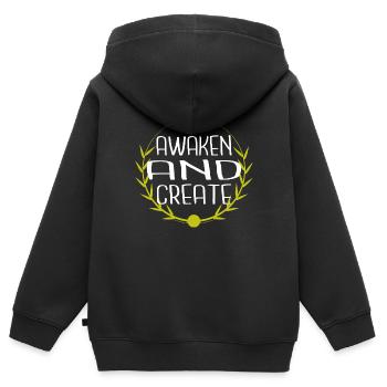 Idées novatrices Geek L’innovation dans les affaires - Sweat Premium à capuche zippé enfant bio - noir - Dos - AI Model Kid Male (0cm)