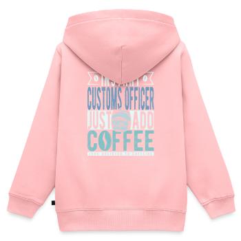 L’agent des douanes instantanée n’a qu’à ajouter du café - Sweat Premium à capuche zippé enfant bio - rose - Dos - AI Model Kid Female (0cm)