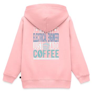Instant-Elektroingenieur fügen Sie einfach Kaffee hinzu - Kinder Premium Organic Zip Hoodie - Rosa - Hinten - AI Model Kid Female (0cm)