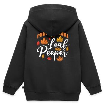 Professional Leaf Peeper Fall Leaves Collecting - Kinder Premium Organic Zip Hoodie - Schwarz - Hinten - AI Model Kid Male (0cm)