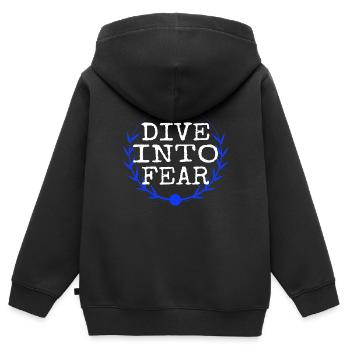 resilient courage cool bungee jumping safety bday - Kinder Premium Organic Zip Hoodie - Schwarz - Hinten - AI Model Kid Male (0cm)