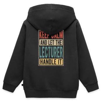 Dozent Retro Geschenk - Kinder Premium Organic Zip Hoodie - Schwarz - Hinten - AI Model Kid Male (0cm)