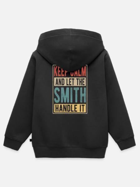 Smith Retro Geschenk - Premium børne zip-hættetrøje økologisk - sort