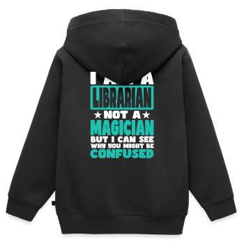 Librarian - Kids Premium Organic Zip-up Hoodie - black - Back - AI Model Kid Male (0cm)