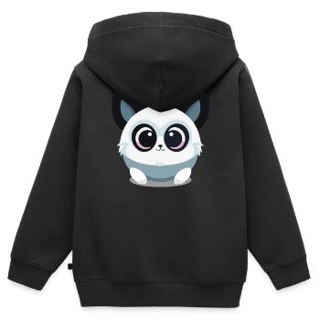 Niedliches Tier - Kinder Premium Organic Zip Hoodie - Schwarz - Hinten - AI Model Kid Male (0cm)