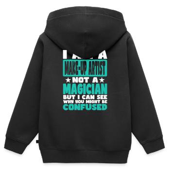 Make-up Artist - Kids Premium Organic Zip-up Hoodie - black - Back - AI Model Kid Male (0cm)