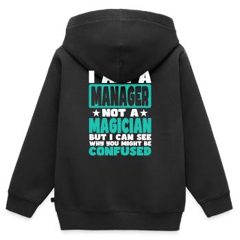 Gérant - Sweat Premium à capuche zippé enfant bio - noir - Dos - AI Model Kid Male (0cm)