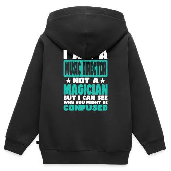 Musikalische Leitung - Kinder Premium Organic Zip Hoodie - Schwarz - Hinten - AI Model Kid Male (0cm)