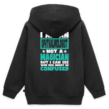 Augenarzt - Kinder Premium Organic Zip Hoodie - Schwarz - Hinten - AI Model Kid Male (0cm)