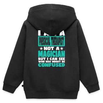 Physiotherapeut - Kinder Premium Organic Zip Hoodie - Schwarz - Hinten - AI Model Kid Male (0cm)