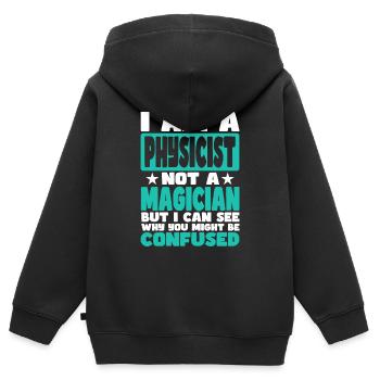 Physicist - Kids Premium Organic Zip-up Hoodie - black - Back - AI Model Kid Male (0cm)