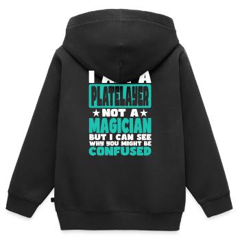 Poseur de plaques - Sweat Premium à capuche zippé enfant bio - noir - Dos - AI Model Kid Male (0cm)
