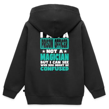 Prison Officer - Kids Premium Organic Zip-up Hoodie - black - Back - AI Model Kid Male (0cm)