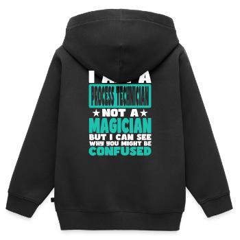 Process Technician - Kids Premium Organic Zip-up Hoodie - black - Back - AI Model Kid Male (0cm)