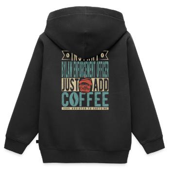 Agent d’application des règlements municipaux instantané Il suffit d’ajouter du café - Sweat Premium à capuche zippé enfant bio - noir - Dos - AI Model Kid Male (0cm)