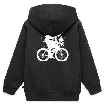 Rennradfahren Roadbike Damen Rennradfahrer - Kinder Premium Organic Zip Hoodie - Schwarz - Hinten - AI Model Kid Male (0cm)
